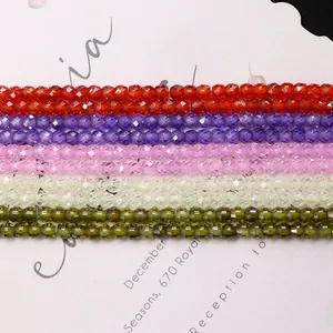 Cuentas de cristal de vidrio facetado en colores vibrantes para bisutería DIY
