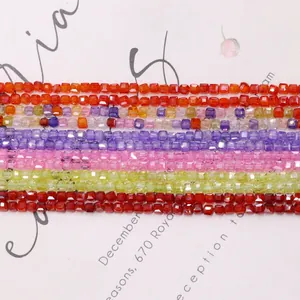 Facettierte Würfel-Natursteinperlen in verschiedenen Farben für DIY-Schmuck und Ketten