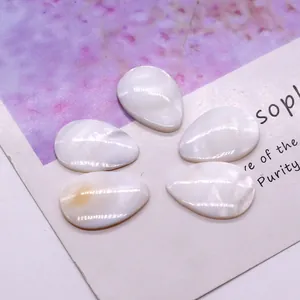 Lot de 5 cabochons gouttes en nacre blanche naturelle pour la création de bijoux DIY