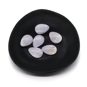Lot de 6 cabochons en nacre naturelle blanche en forme de larme pour bijoux DIY
