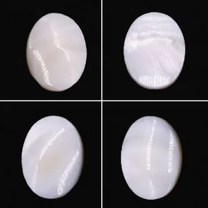 Cabochon Ovale in Conchiglia Naturale d'Acqua Dolce Bianco Iridescente Senza Foro Perline Sfuse Per Fai da Te Anelli Gioielli