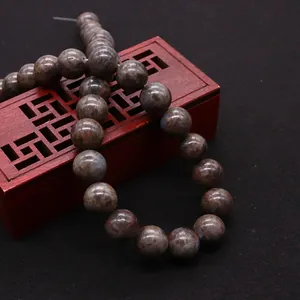 Polished natural labradorite round beads with blue flash for DIY jewelry making