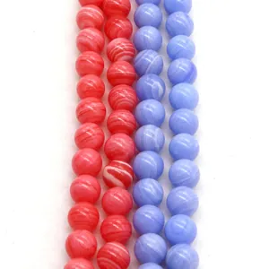 Perle Sfuse Tonde in Pietra Naturale Rodocrosite Rossa Agata Viola Lucidata Perle Distanziatrici per DIY Collana Braccialetto Forniture per Gioielli