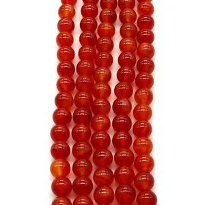 Perle in Pietra di Agata Rossa Naturale Tonde Per Collana Bracciale DIY Creazione Gioielli Artigianato Perle Sciolte
