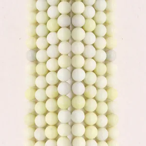 Natural Ivory Jade Polished Round Loose Beads DIY Jewelry Making Components Necklace Bracelet Earring DIY Accessories