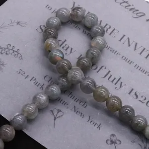 Natural Labradorite stone beads with blue fire flash for DIY jewelry making necklaces