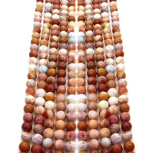 Natuursteen Ronde Losse Kralen Gepolijst Versteend Hout Kralen Voor Sieraden Maken DIY Ketting Armband Accessoires