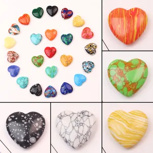 Cuentas en Forma de Corazón Piedra Natural Turquesa Sintética Sin Perforar para Collar Pulsera Joyería Bricolaje