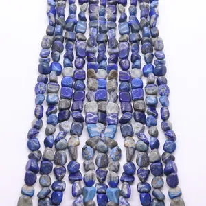 Perles de Lapis-lazuli Naturelles Irrégulières pour Création de Bijoux DIY Rang de Pierres Polies de Forme Libre