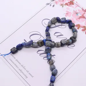 Perles naturelles en lapis-lazuli irrégulier pour la création de bijoux DIY élégants