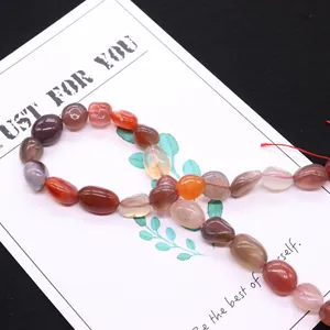Gepolijste natuurlijke agaatkralen in onregelmatige kiezelvorm voor DIY-sieraden maken
