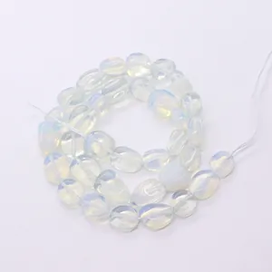 Perles en opale de lune irrégulières avec éclat bleu pour la création de bijoux DIY