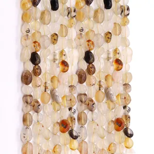 Natural Stone Irregular Agate Loose Beads Polished Water Grass Agate For DIY Jewelry Making Bracelet Necklace Accessories