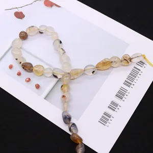 Natural agate stone beads with irregular shapes and unique mineral textures for DIY jewelry