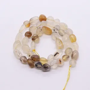 Irregular natural moss agate and ocean stone beads for DIY jewelry making