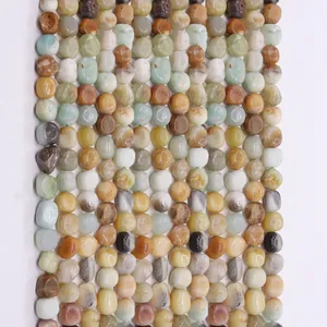 Cuentas Sueltas de Piedra de Amazonita Natural Irregular Cuentas de Piedras Preciosas Pulidas para Creación de Joyas DIY