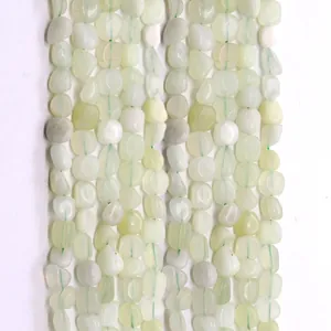 Perles en Vrac en Pierre Naturelle Aventurine Verte Irregulière Polies Roulées Forme Galet Pour Accessoires de Fabrication de Bijoux DIY Style Baroque Fil de Pierres