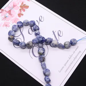 Perles en pierre naturelle sodalite irrégulière pour bijoux DIY sur carte décorative