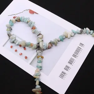 Irregular natural Amazonite stone beads long chain for DIY jewelry making and crafts