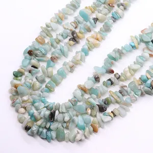 Natural amazonite irregular stone beads for DIY jewelry making and necklace crafts