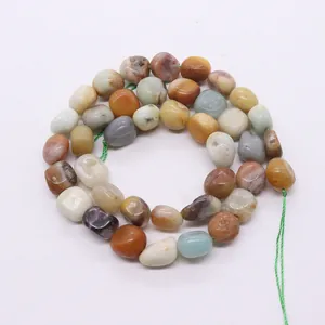 Cuentas de piedra natural de amazonita y cuarzo en forma irregular para joyería DIY