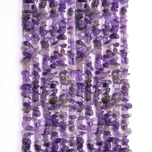 Irregular Natural Amethyst Loose Beads For DIY Jewelry Making Necklace Accessories Purple Polished Gemstone Crushed Stone Chips