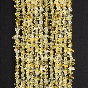 Natural Stone Irregular Citrine Chip Beads For DIY Jewelry Making Polished Yellow Crystal Gravel Strand For Necklace Bracelet Women