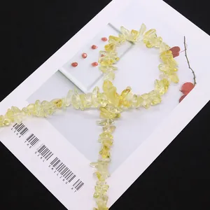 Irregular natural yellow citrine stone beads for jewelry making DIY craft accessories