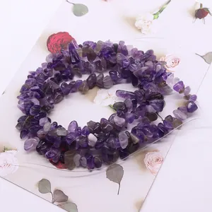 Natural irregular purple amethyst stone chip beads for DIY jewelry necklace making