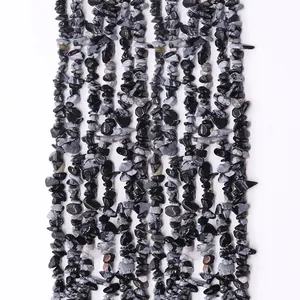 Natural Snowflake Obsidian Irregular Crushed Stone Chips Loose Beads For DIY Jewelry Making Necklaces Bracelets Accessories