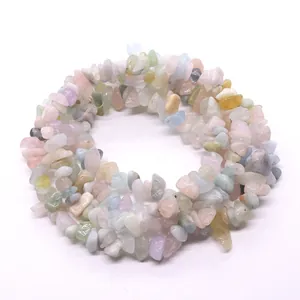 Multi-strand natural irregular gemstone bead bracelet with colorful polished stone chips