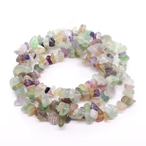 Polished natural irregular colorful fluorite stone beads for DIY jewelry making