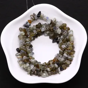 Perle in pietra naturale di labradorite grigio-verde irregolari per gioielli fai da te