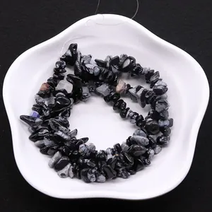 Natural snowflake obsidian irregular gemstone chips for DIY jewelry making accessories