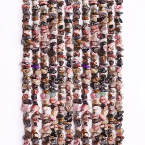 Natural Stone Irregular Rhodonite Beads Polished Pink Black Pattern Stone Chips For DIY Necklace Bracelet Jewelry Making