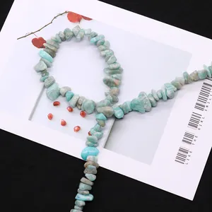 Perline di Larimar naturale irregolare in tonalità blu-verde per creazione gioielli DIY
