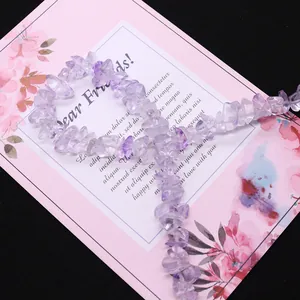 Natural irregular lavender amethyst stone beads string for DIY jewelry making