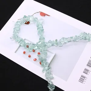 Irregular natural green crystal stone chips beads for DIY jewelry making and crafting