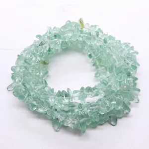 Polished natural irregular green crystal stone beads for DIY jewelry making and crafting