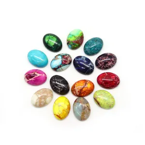 Pierres naturelles cabochon ovales colorées pour la création de bijoux et bagues DIY