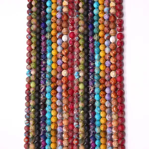 Perline Sciolte di Turchese Sintetico Tonde Texture di Marmo in Pietra Naturale per Creazione di Gioielli DIY Collana Bracciale Accessorio