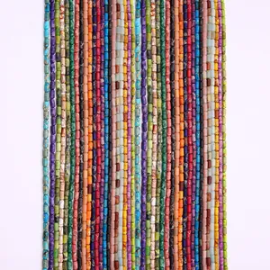 Cilindrische Buis Losse Kralen Synthetische Turkoois Geverfde Keizerlijke Jaspis Steen Kralen Voor DIY Sieraden Maken Armband Ketting Accessoires Knutselen