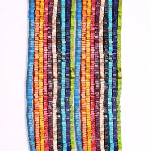 Perline Sciolte Quadrati in Turchese Sintetico Pietra Imperatore per Creazione Gioielli DIY Collane Bracciali Accessori Perline Quadrate