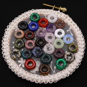 Gepolijste natuurstenen donut kralen in diverse kleuren voor DIY sieraden