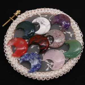 Perles en pierre naturelle en forme de croissant de lune pour la création de bijoux DIY