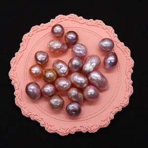 Perle d'acqua dolce Edison naturali viola e rosa per creazione di gioielli fai da te