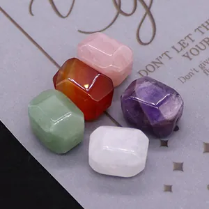 Perle in pietra naturale sfaccettata rettangolare in quarzo e agata per gioielli fai da te