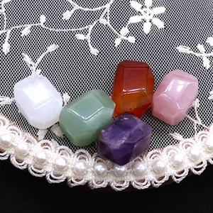 Perle rettangolari sfaccettate in cristallo naturale e agata per gioielli fai da te
