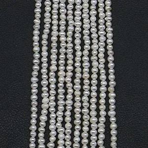 Natural Freshwater Pearl Loose Beads Near Round White Cultured Pearl Strand For DIY Jewelry Making Accessories Elegant Beads