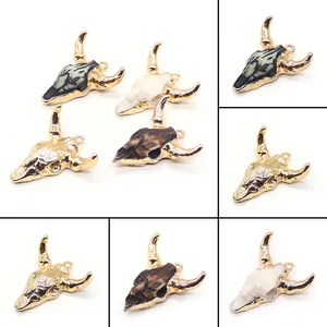 Stierkopf Anhänger Harz Legierung Horn Charms Für DIY Halskette Armband Herstellung Western Bohemian Stil Schmuckzubehör Unisex